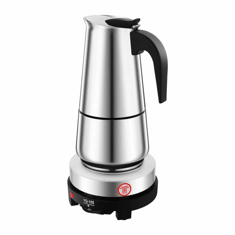 9-Cup Espresso Maker Moka Pot Coffee Infusing w/Electric Stove Stainless 450ml - AliExpress 6